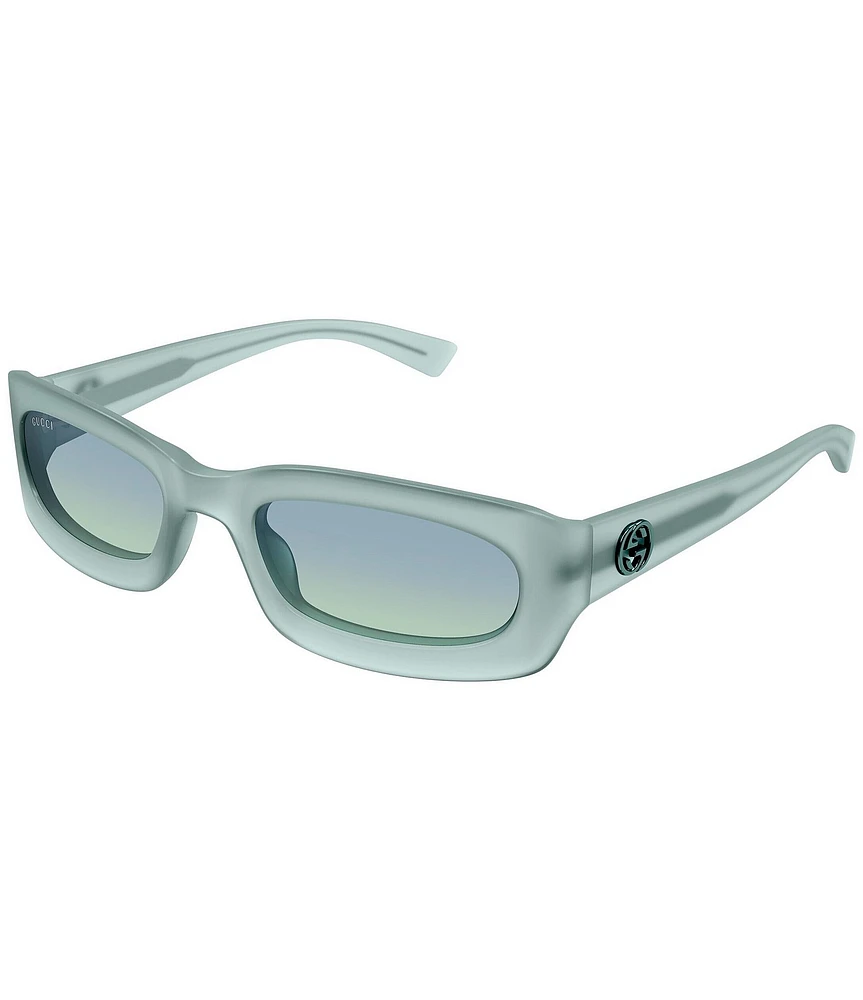 Gucci Men's Frozen 54mm Wrap Rectangle Sunglasses