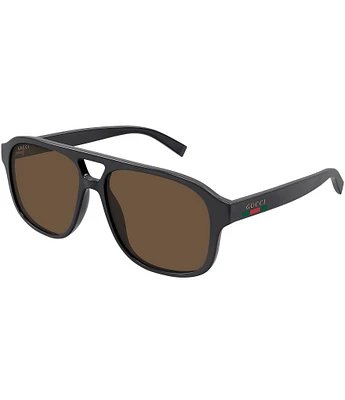 Gucci Men's Gucci Lines 57mm Navigator Sunglasses