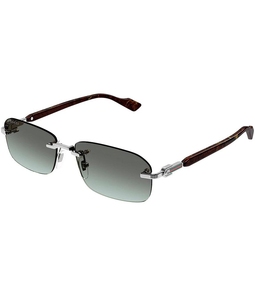 Gucci Men's Gucci Logo 56mm Shiny Rectangle Sunglasses
