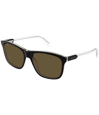 Gucci Men's Light Acetate 57mm Square Sunglasses