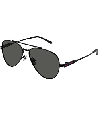 Gucci Men's Web 57mm Aviator Sunglasses