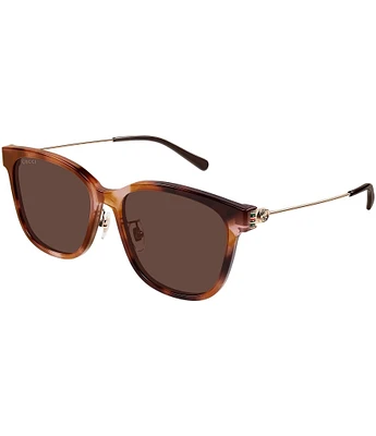 Gucci Women's GG Logo 56mm Havana Round Sunglasses