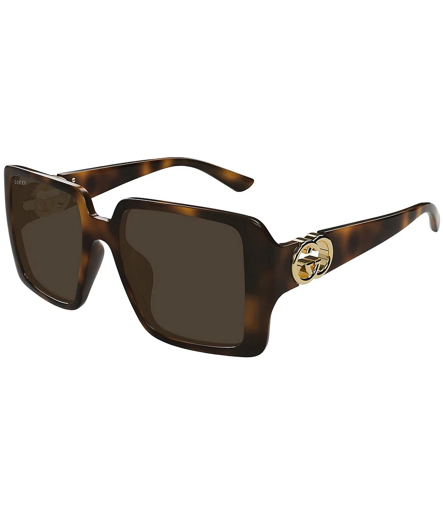 Gucci Women's Hailey 54mm Havana Square Sunglasses