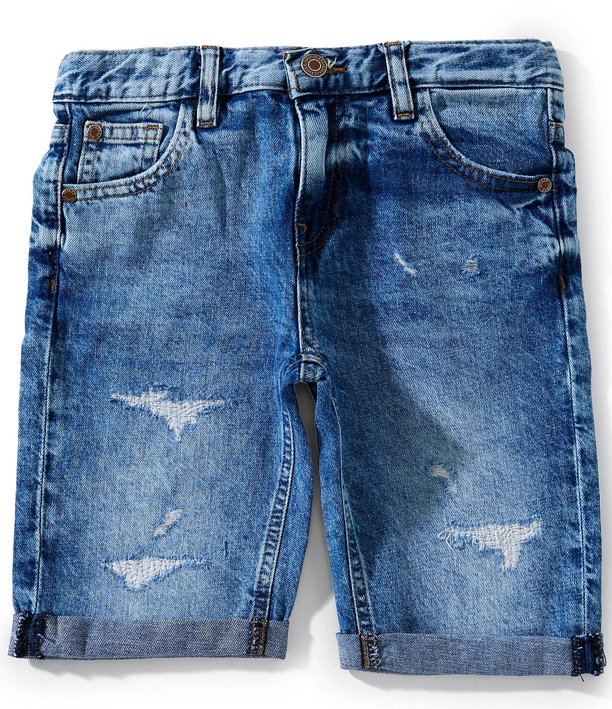 Guess Big Boys Distressed Denim Linen Shorts