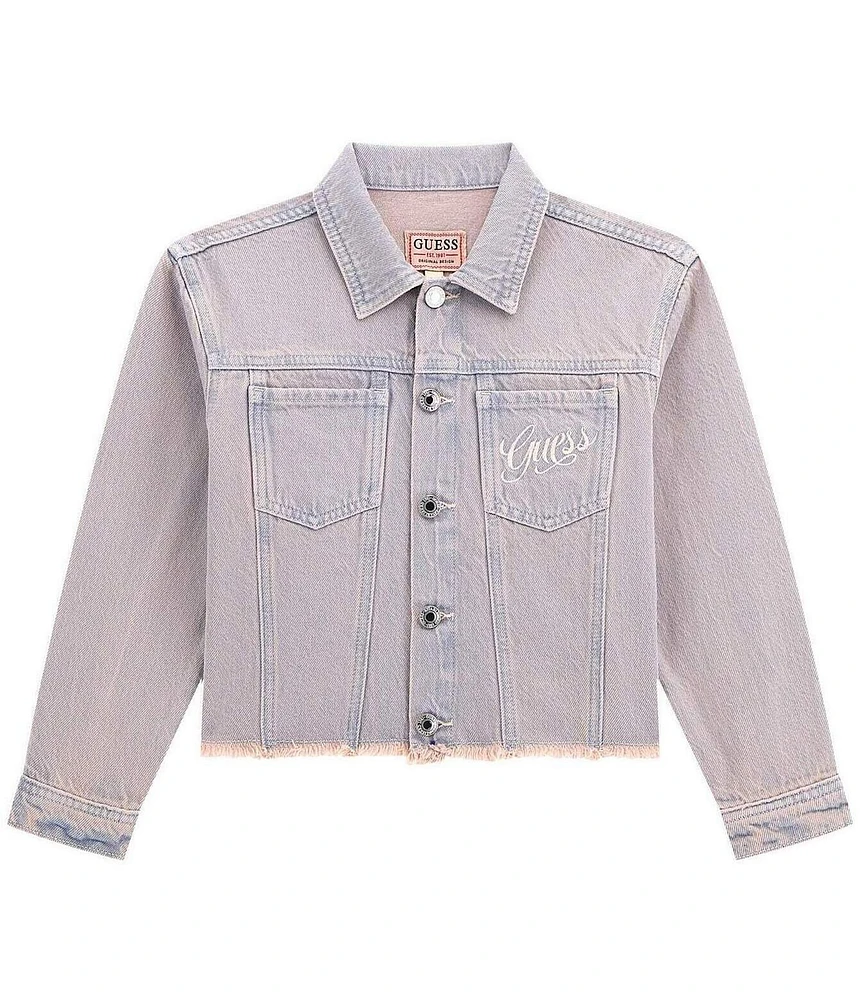 Guess Big Girls Long Sleeve Rigid Denim Collared Jacket