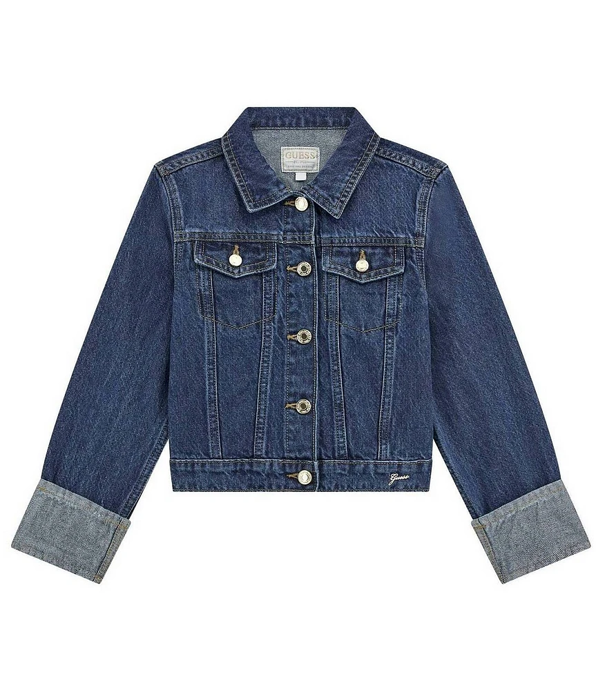 Guess Big Girls Metallic Denim Lurex Trucker Jacket