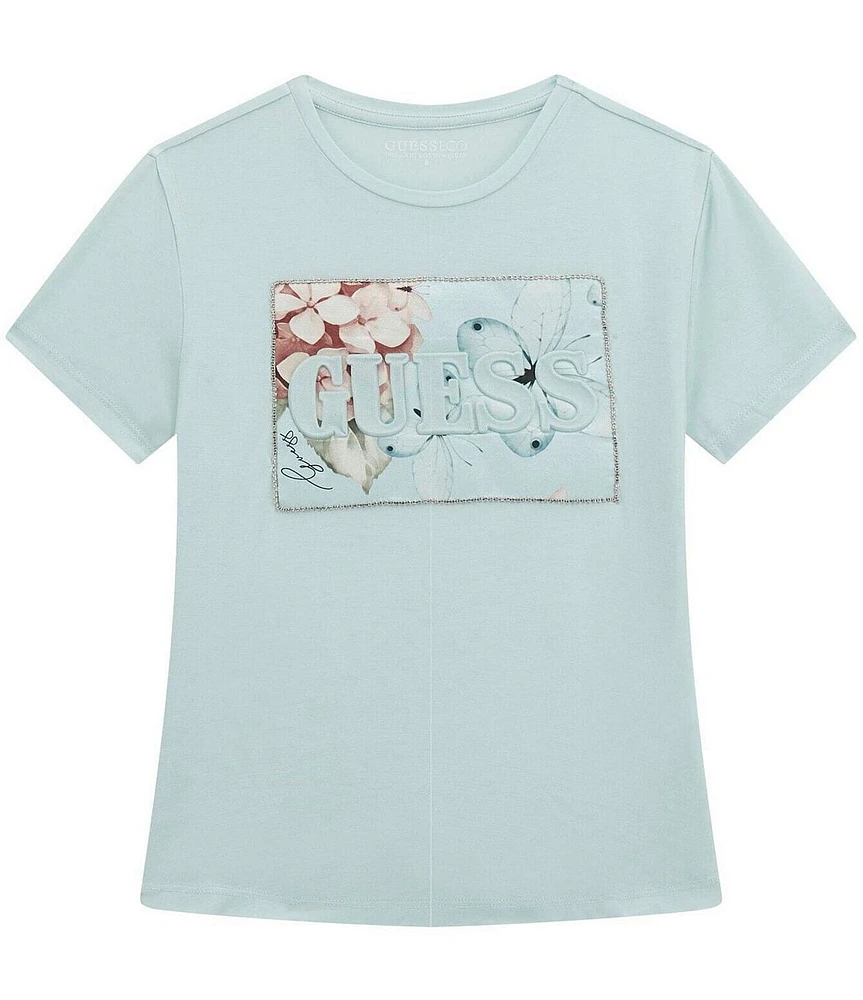 Guess Big Girls Short Sleeve High Low Viscose T-Shirt