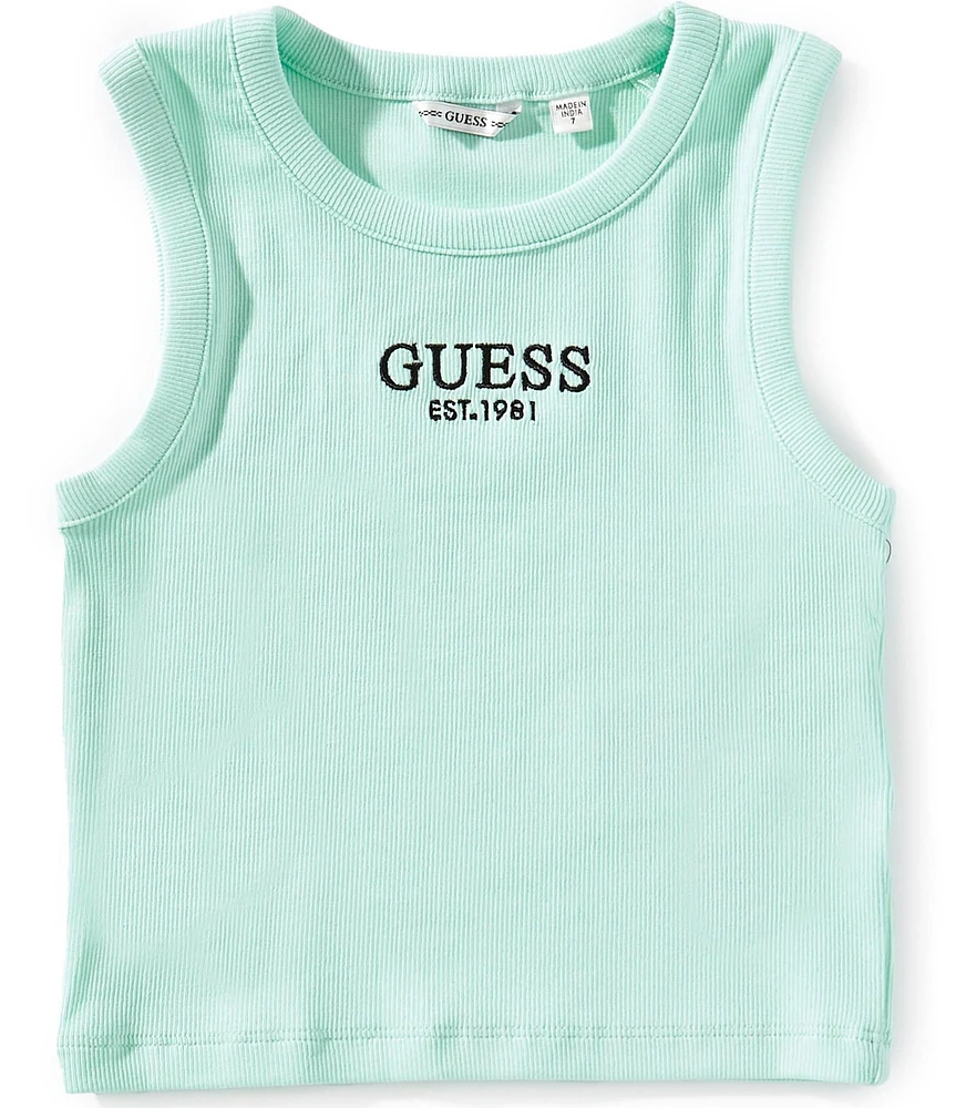 Guess Big Girls Sleeveless Logo Rib Tank Top