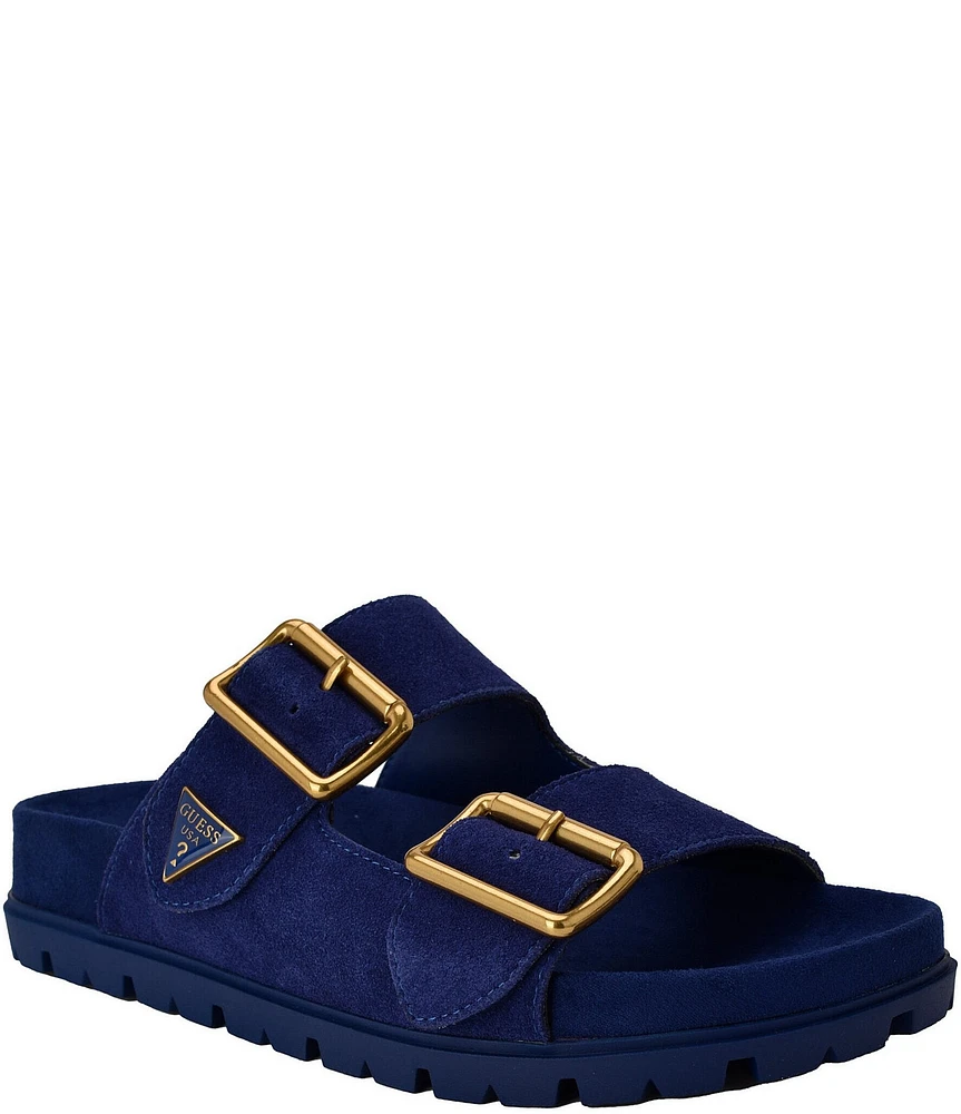Guess Fasten Suede Buckled Slides