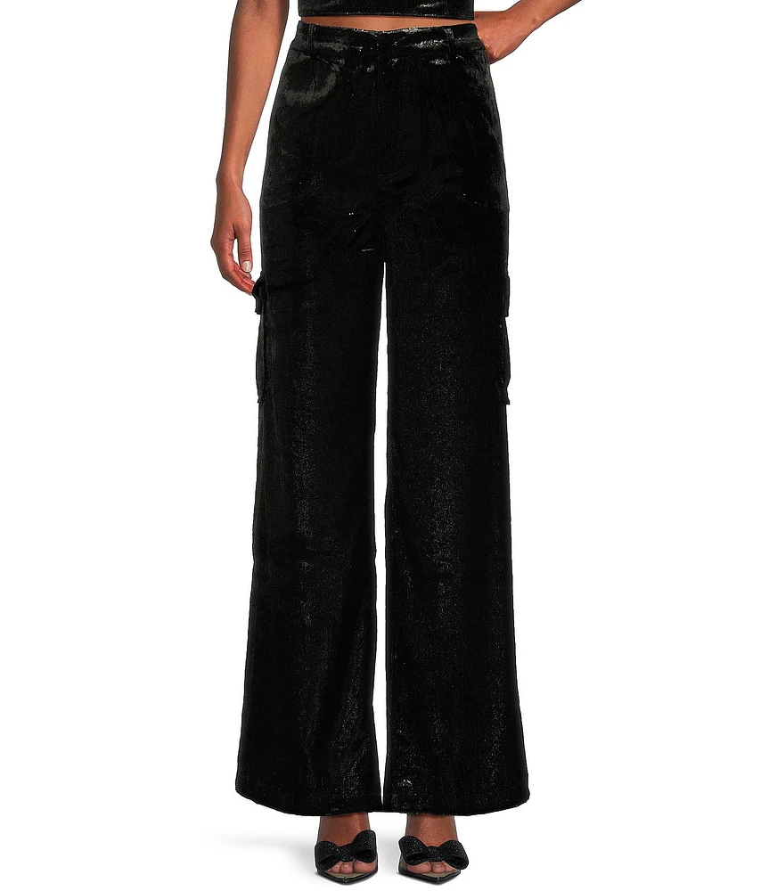 Guess Jolie Velvet Coordinating Cargo Pants