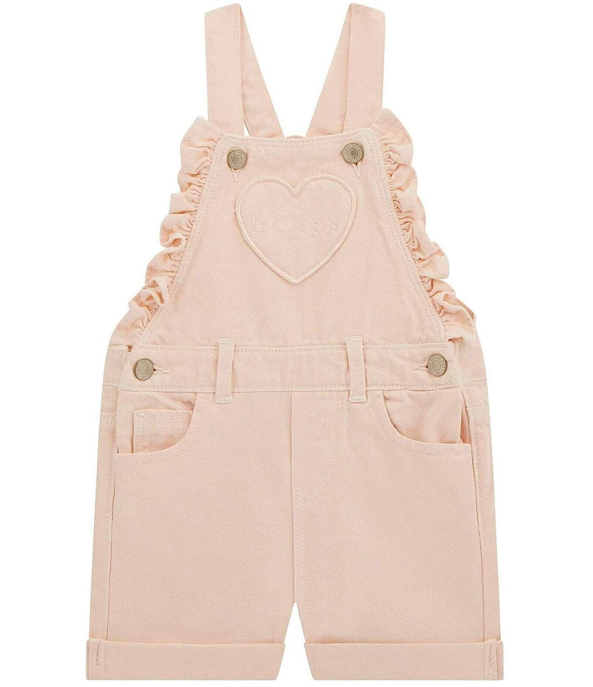 Guess Little Girls Rigid Bull Denim Heart Shortall