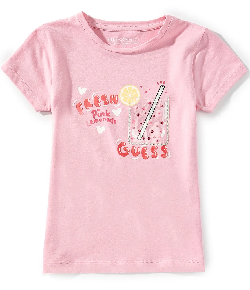 Guess Little Girls Short Sleeve Lemonade Graphic T-Shirt