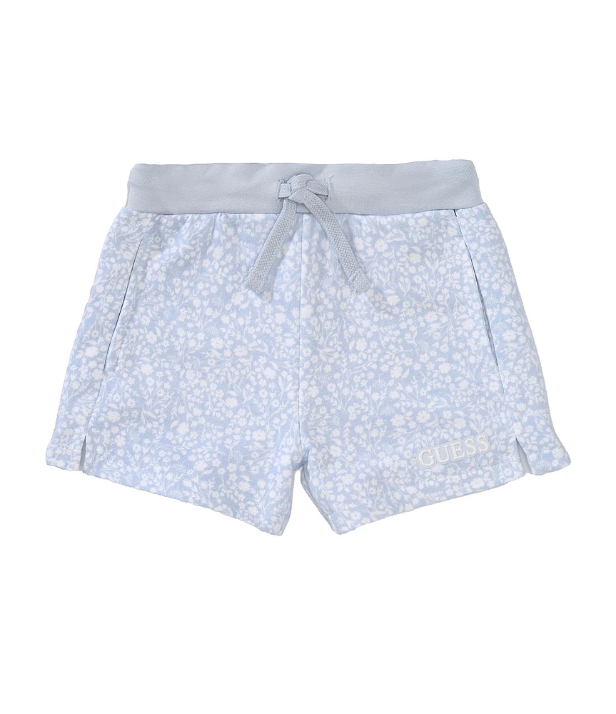 Guess Little Girls Ditsy Floral Unbrushed-Fleece Shorts