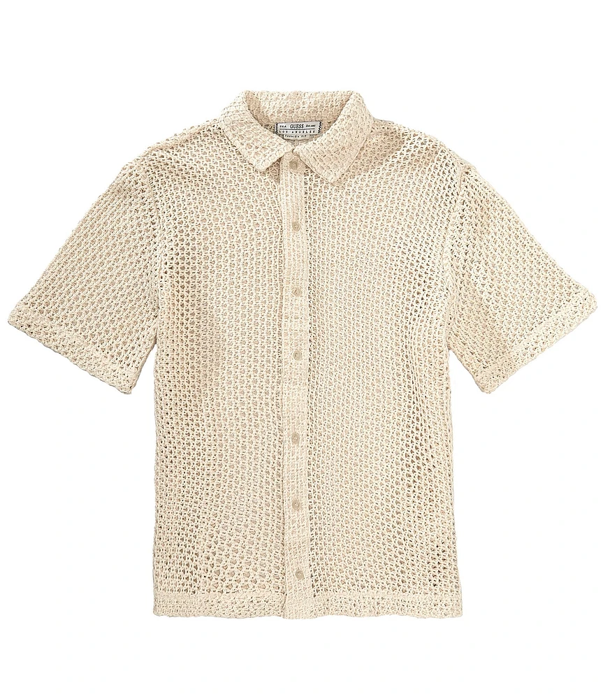 Guess Loose Net Short Sleeve Woven Shirt