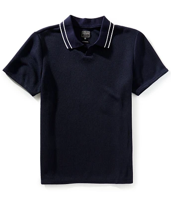 Guess Short Sleeve Dante Rib Knit Polo Rib Shirt