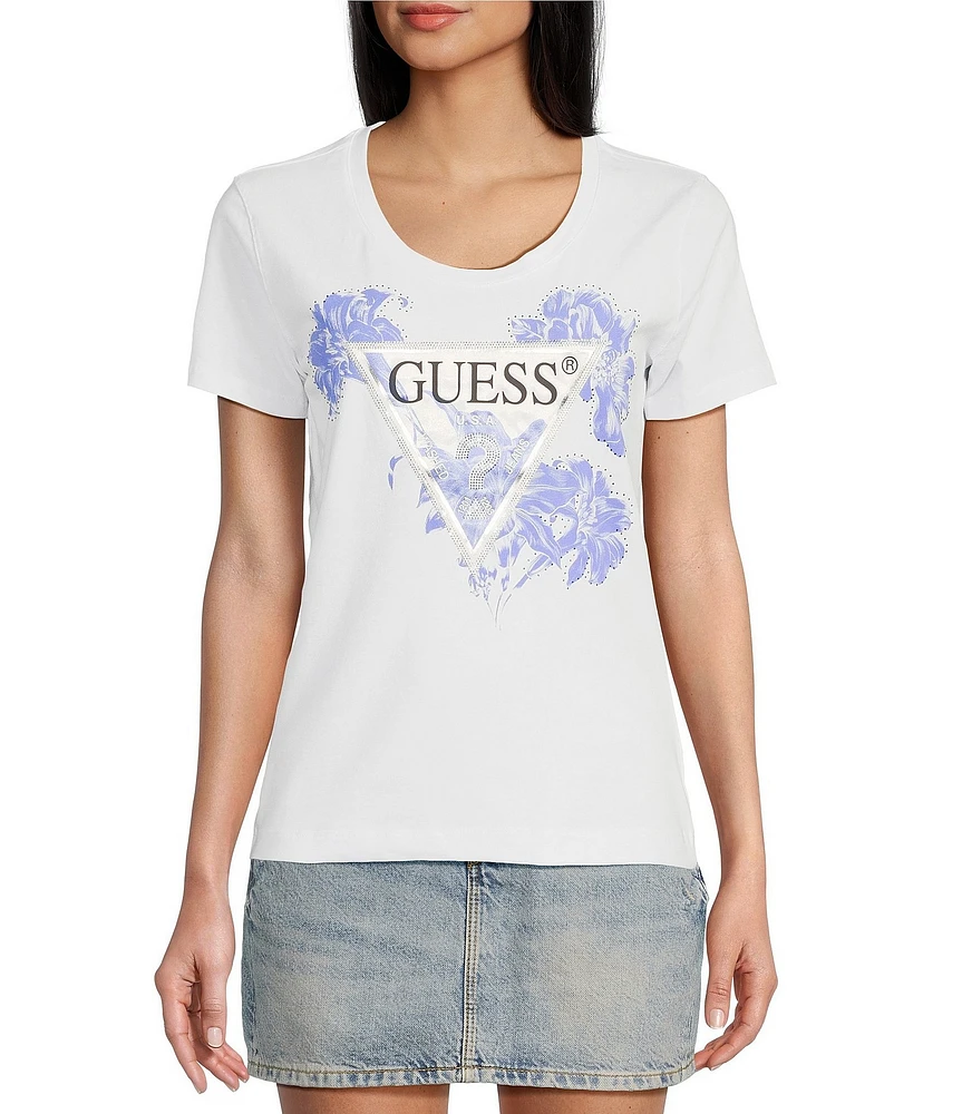 Guess Short Sleeve Flower Triangle Graphic T-shirt