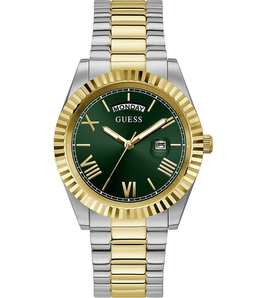 Guess Unisex Conn Mechanical Automatic Two Tone Stainless Steel Bracelet Watch