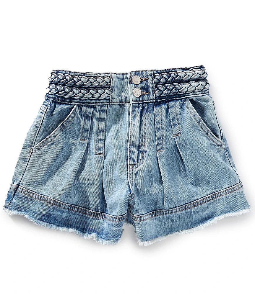 Habitual Big Girls Braided Denim Shorts
