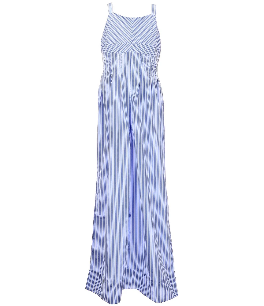 Habitual Big Girls Sleeveless Pintucked Waist Wide Leg Jumpsuit