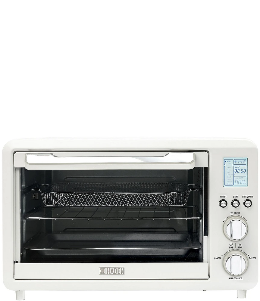 Haden 25 Liter 6-Slice Toaster Oven with Easy Reach Roll-Top Door, Air Fry, Bake, Broil, Toast Functions