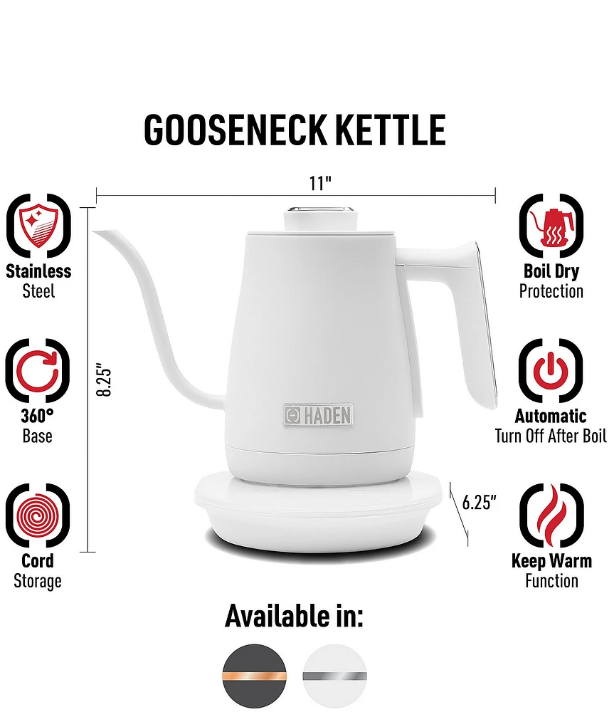 Haden Gooseneck 0.6 Liter Pour Over Cordless Digital Electric Kettle