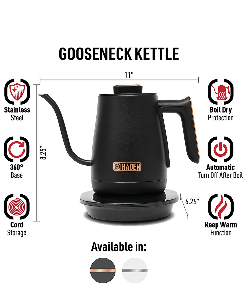 Haden Gooseneck 0.6 Liter Pour Over Cordless Digital Electric Kettle