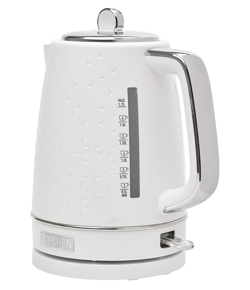 Haden Starbeck Kettle 1.7 Liter Textured PP/ABS Body, Cordless Electric Kettle with Auto Shut-Off and Boil-Dry