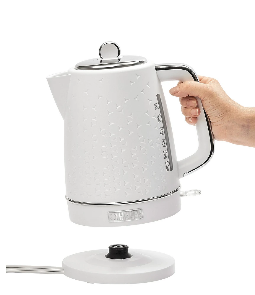 Haden Starbeck Kettle 1.7 Liter Textured PP/ABS Body, Cordless Electric Kettle with Auto Shut-Off and Boil-Dry