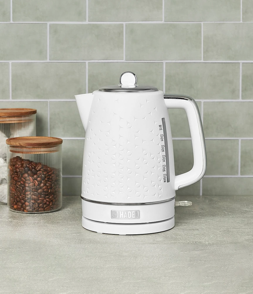 Haden Starbeck Kettle 1.7 Liter Textured PP/ABS Body, Cordless Electric Kettle with Auto Shut-Off and Boil-Dry