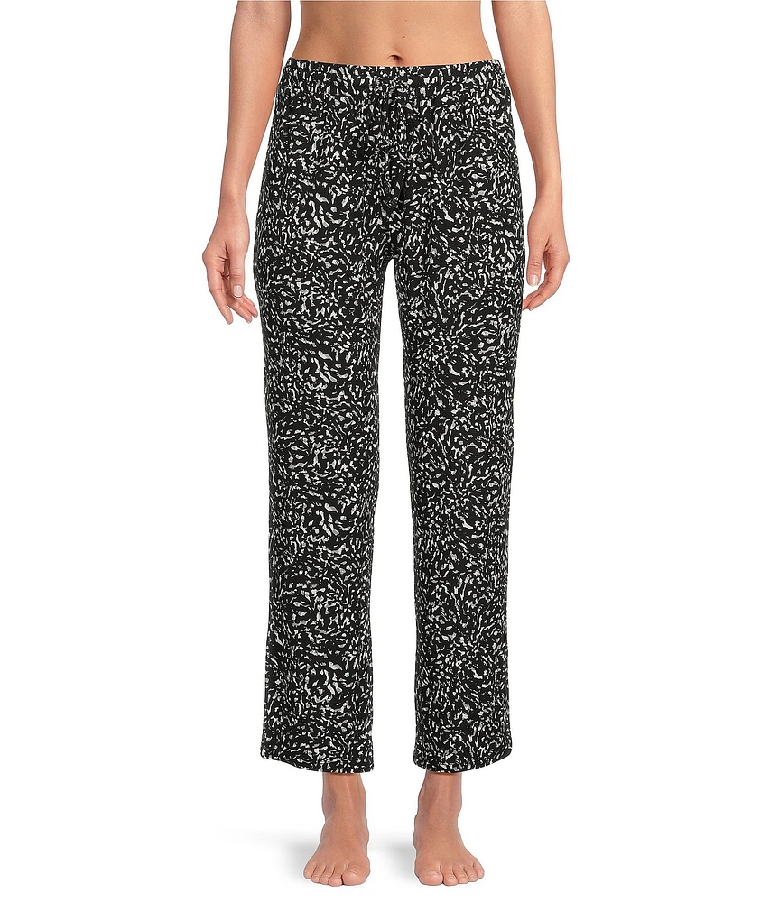 Half Moon by Modern Movement Abstract Zebra Jersey Knit Drawstring Tie Coordinating Lounge Pants