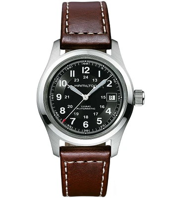 Hamilton Men's Khaki Field Automatic Leather Strap Bracelet Watch