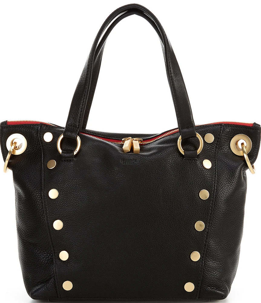 Hammitt Daniel Pebble Leather Gold Studded Medium Satchel Bag