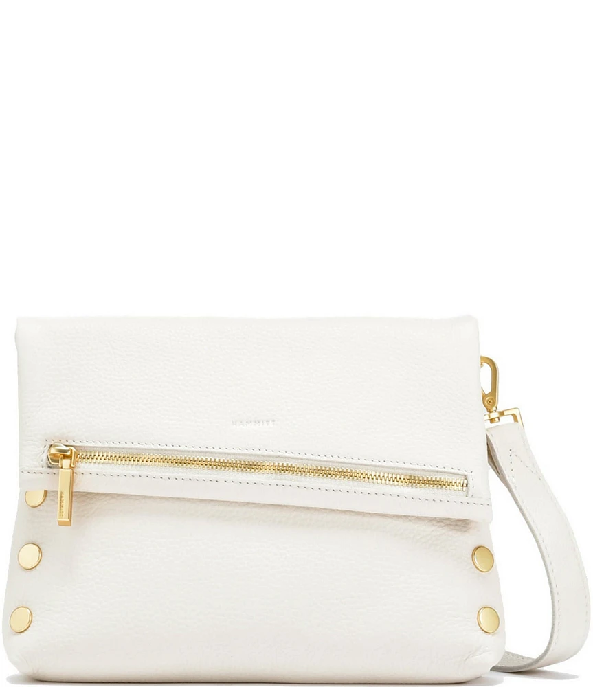 Hammitt Fold-Over VIP Leather Medium Gold Hardware Crossbody Bag