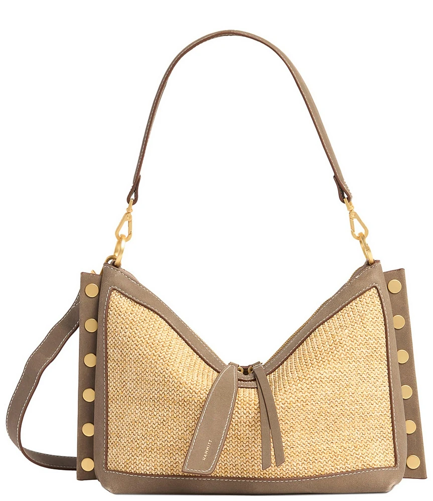 Hammitt Mr. G Medium Raffia Contrast Trim Shoulder Bag