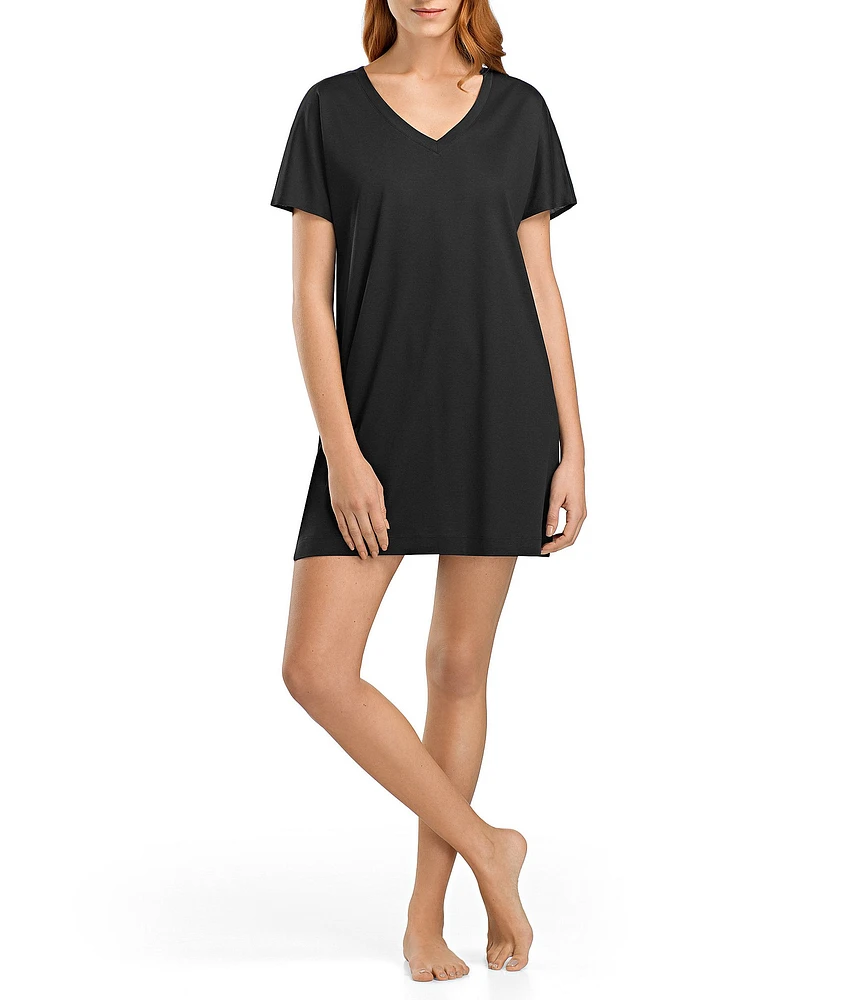 Hanro Laura V-Neck Short Sleeve Short Nightgown