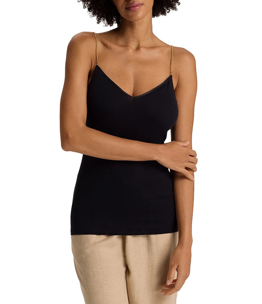 Hanro Spaghetti Chain Strap V-Neck Camisole