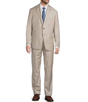 Hart Schaffner Marx Chicago Classic Fit Flat Front Solid Wool 2-Piece Suit