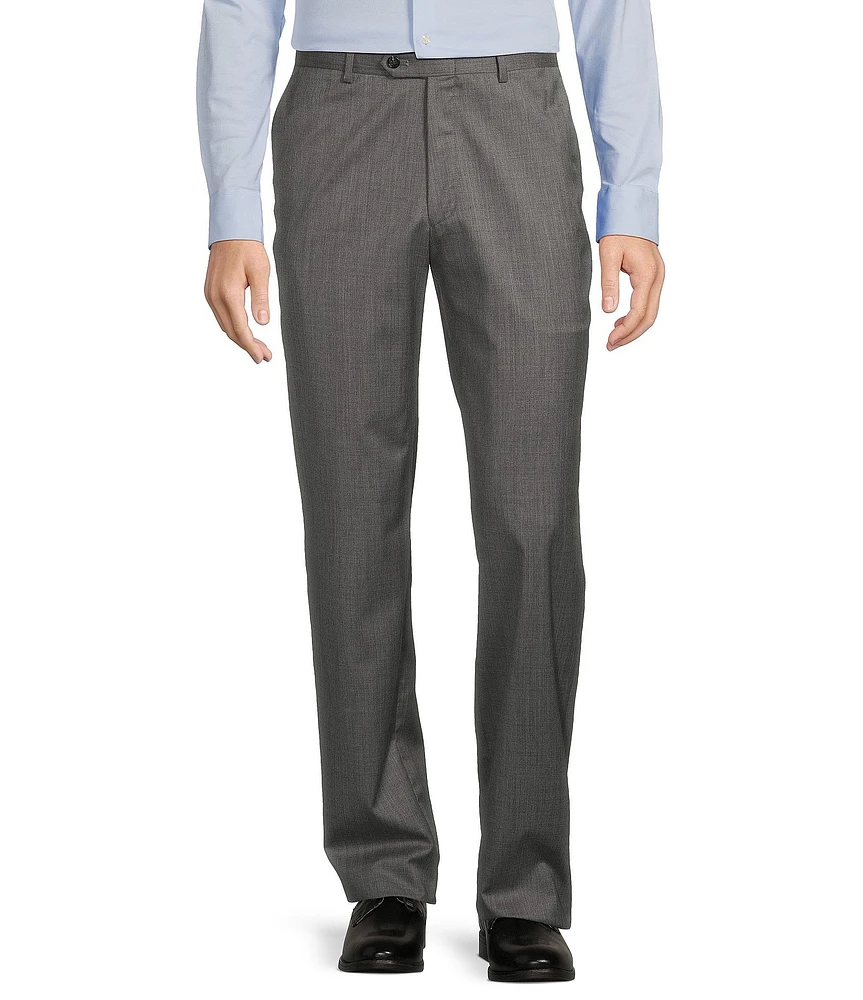 Hart Schaffner Marx Chicago Classic Fit Flat Front Solid Pattern Dress Pants