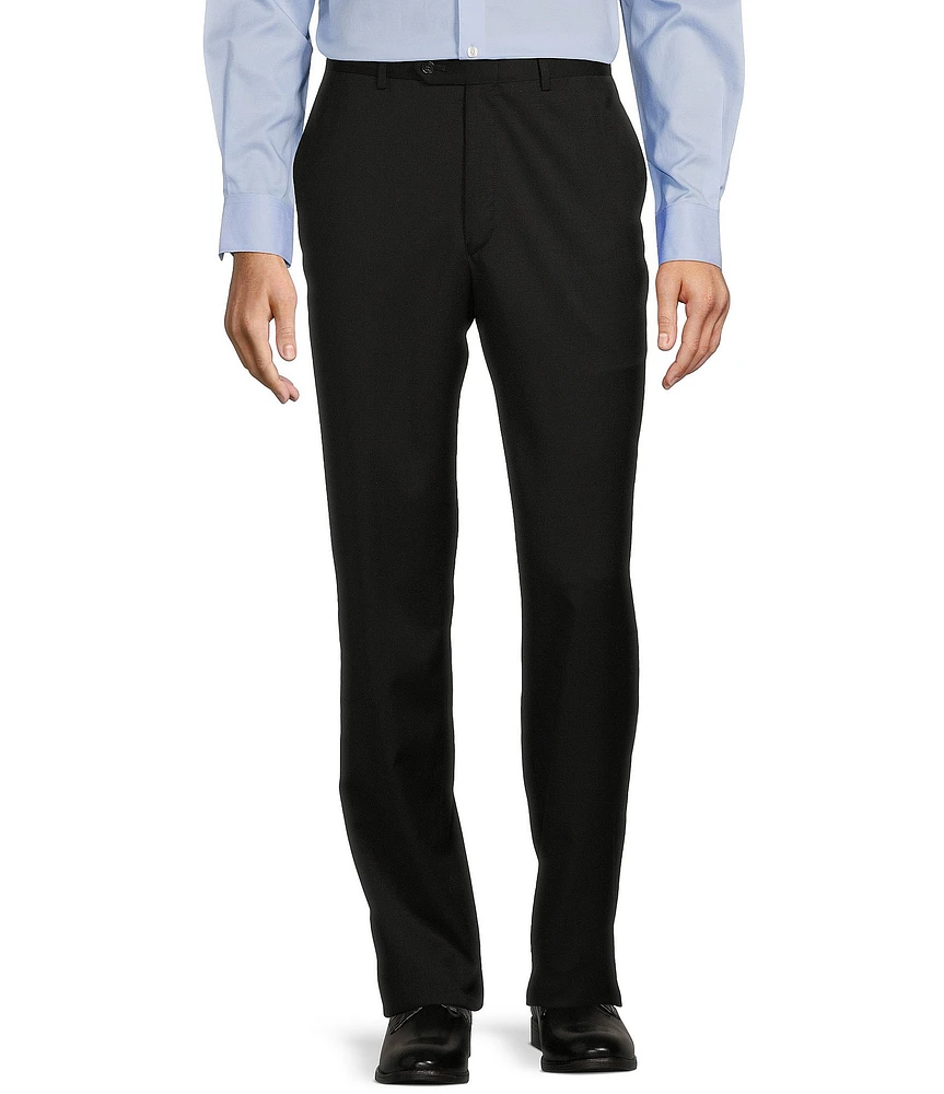 Hart Schaffner Marx Chicago Classic Fit Flat Front Solid Pattern Dress Pants