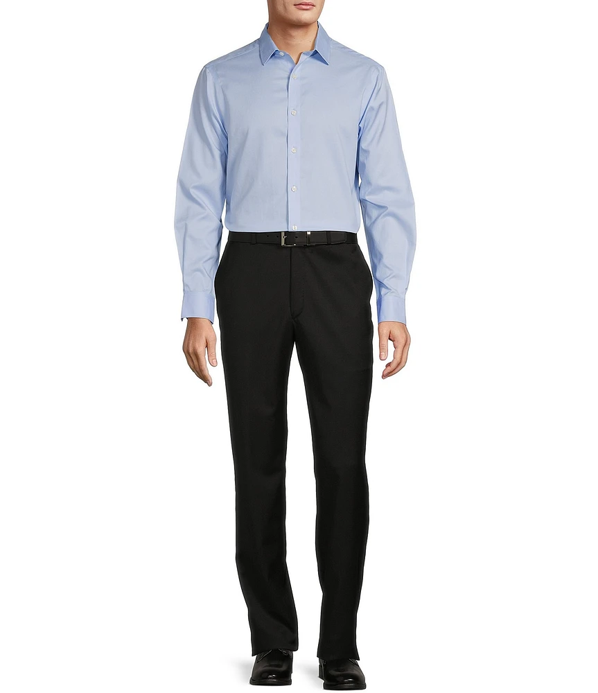 Hart Schaffner Marx Chicago Classic Fit Flat Front Solid Pattern Dress Pants