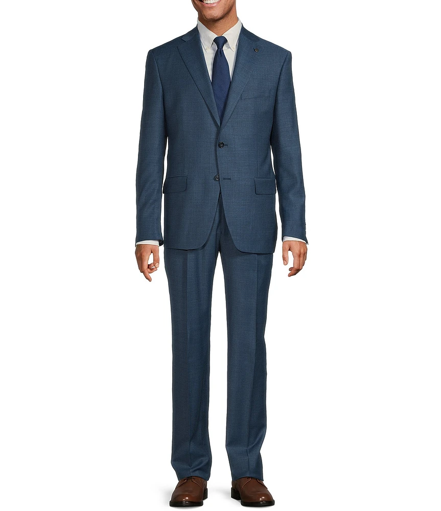 Hart Schaffner Marx Chicago Classic Fit Pleated Front Fancy Solid 2-Piece Suit