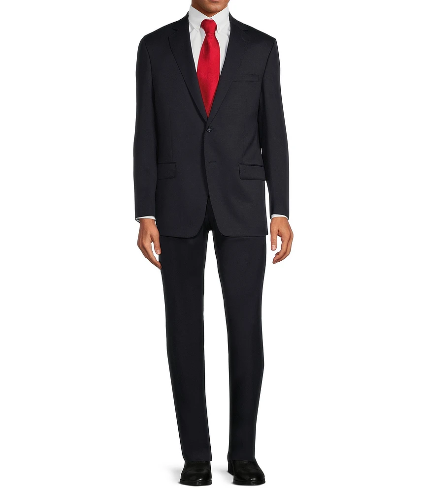 Hart Schaffner Marx New York Modern Fit Flat Front Performance 2-Piece Wool Blend Suit