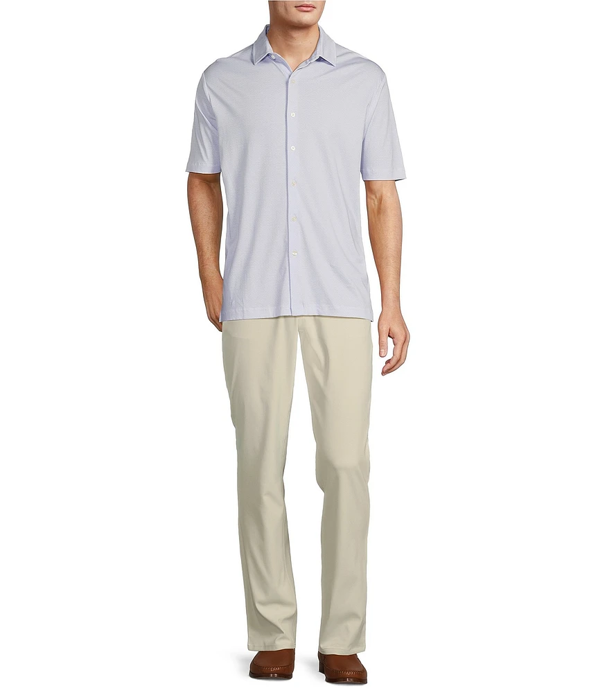 Hart Schaffner Marx HartSoft Short Sleeve Mini Print Coatfront Shirt