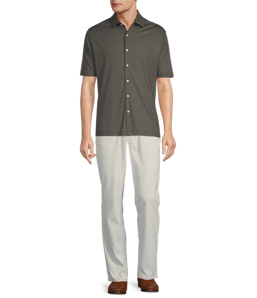 Hart Schaffner Marx HartSoft Short Sleeve Mini Print Coatfront Shirt