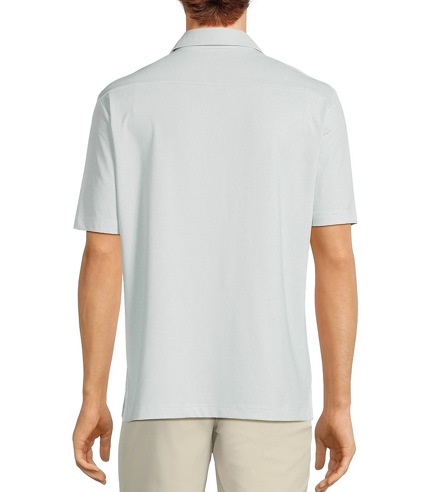 Hart Schaffner Marx Luxury Performance Short Sleeve Houndstooth Coatfront Shirt