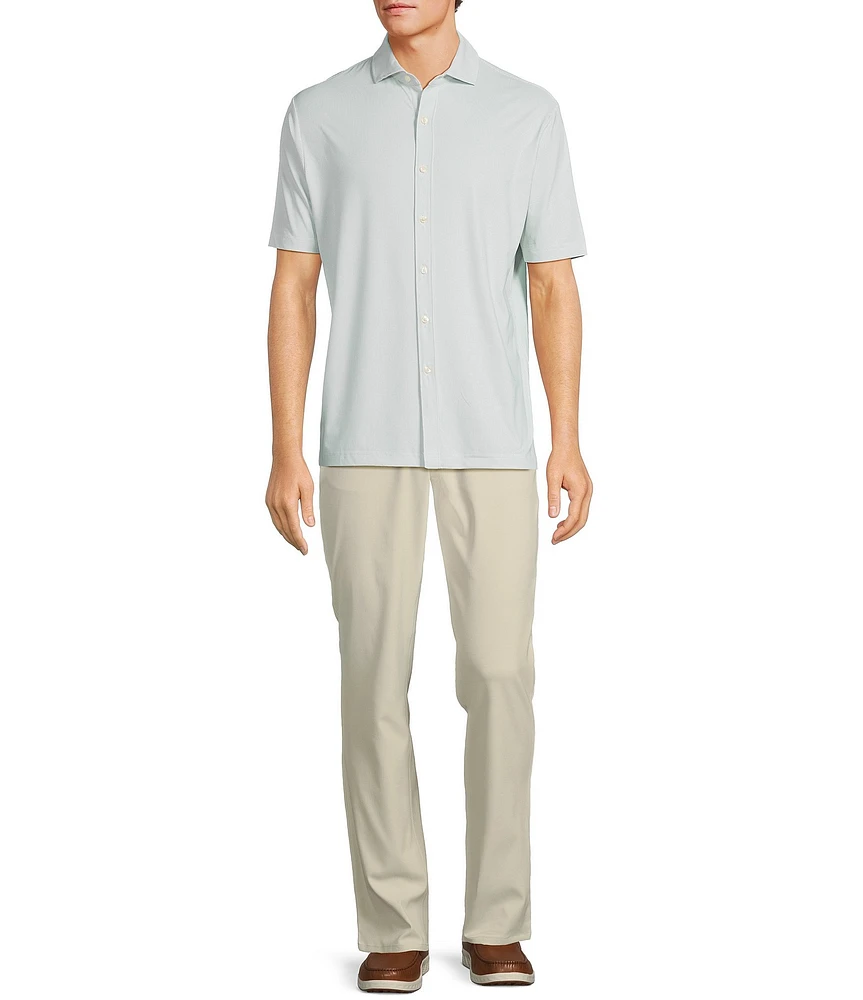 Hart Schaffner Marx Luxury Performance Short Sleeve Houndstooth Coatfront Shirt