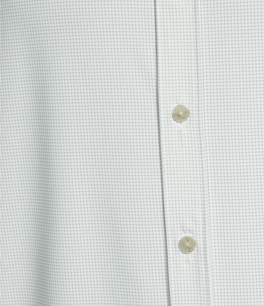 Hart Schaffner Marx Luxury Performance Short Sleeve Houndstooth Coatfront Shirt