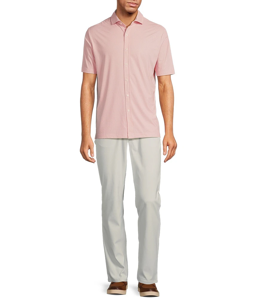 Hart Schaffner Marx Luxury Performance Short Sleeve Houndstooth Coatfront Shirt