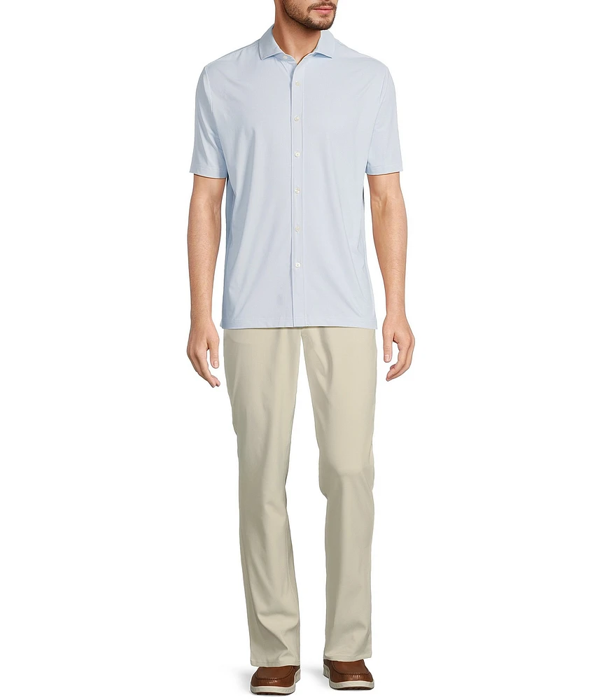 Hart Schaffner Marx Luxury Performance Short Sleeve Houndstooth Coatfront Shirt