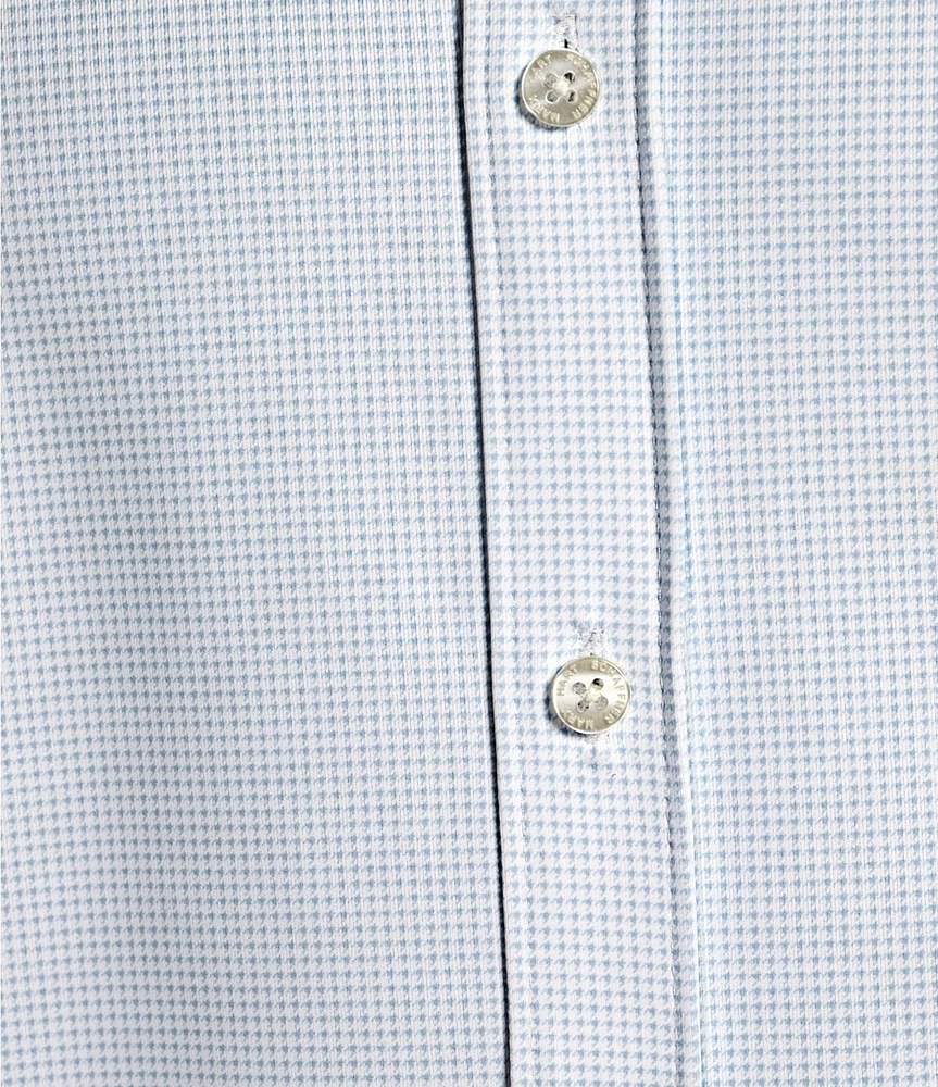 Hart Schaffner Marx Luxury Performance Short Sleeve Houndstooth Coatfront Shirt